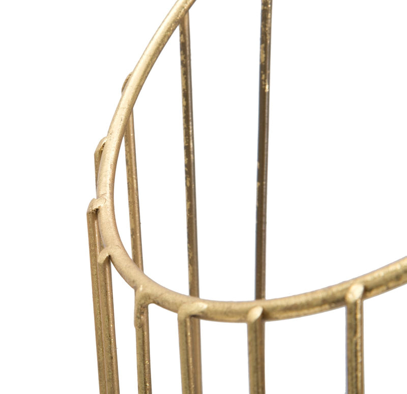 Porta Ombrelli Glam Stick 25,5x18,5x60 cm in Ferro Oro-4