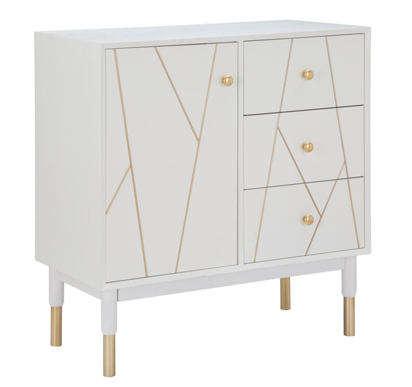 online Armoire Luxy 80x40x82,5 cm en Bois et MDF et en Fer Blanc et Or