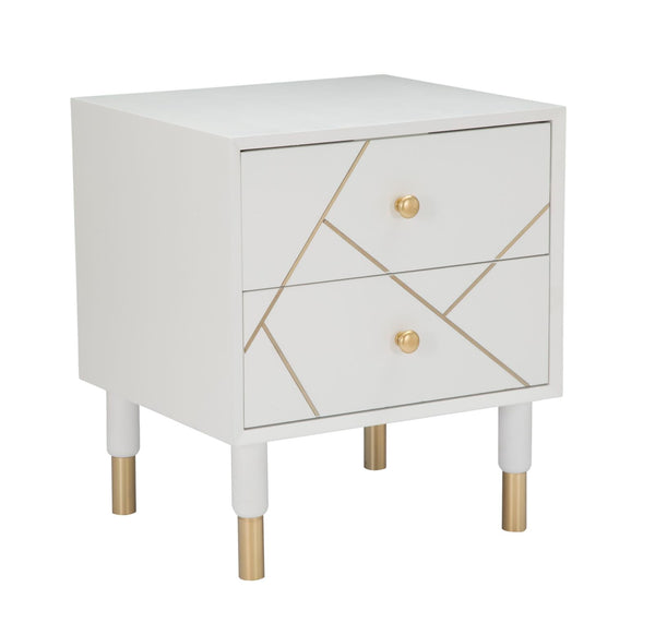 Table de chevet Luxy 45x40x51 cm en bois et MDF et en fer blanc et doré acquista