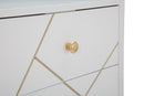 Comodino Luxy 45x40x51 cm in Legno e MDF e in Ferro Bianco e Oro-5