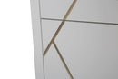 Comodino Luxy 45x40x51 cm in Legno e MDF e in Ferro Bianco e Oro-8