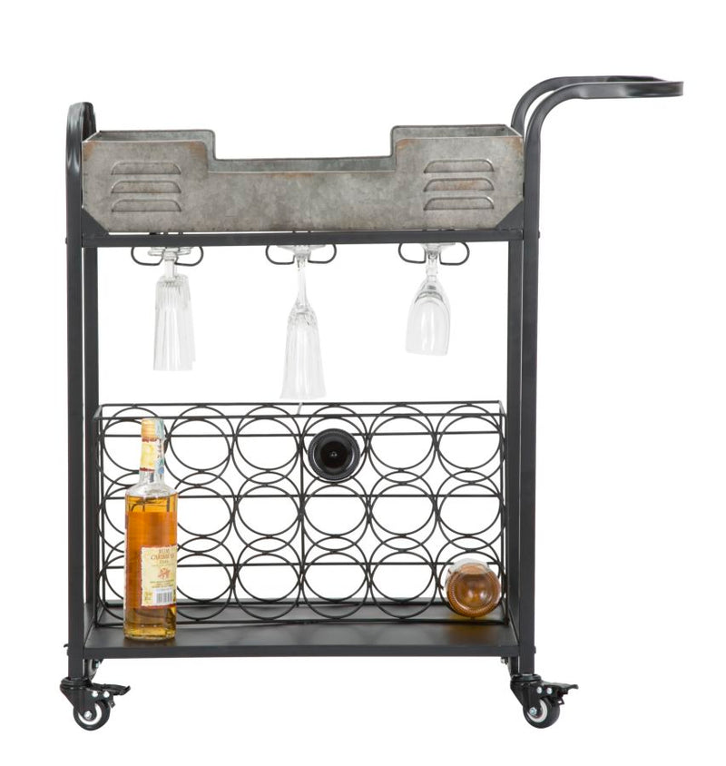 Carrello Industry Plus 81,5x35x86 cm in Ferro Nero e Grigio-2