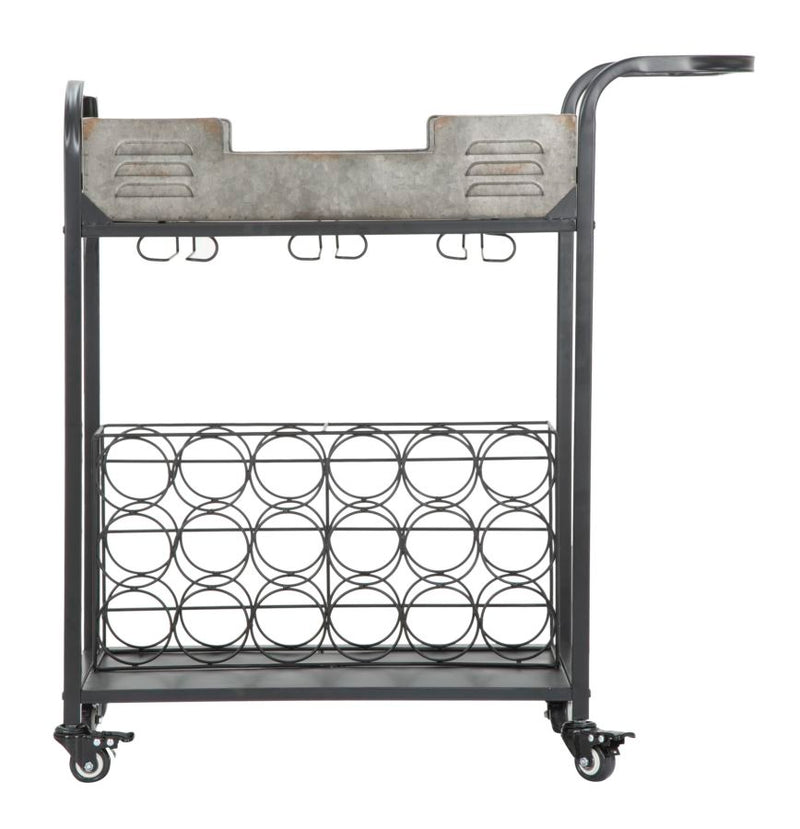 Carrello Industry Plus 81,5x35x86 cm in Ferro Nero e Grigio-3