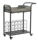 Carrello Industry Plus 81,5x35x86 cm in Ferro Nero e Grigio-4