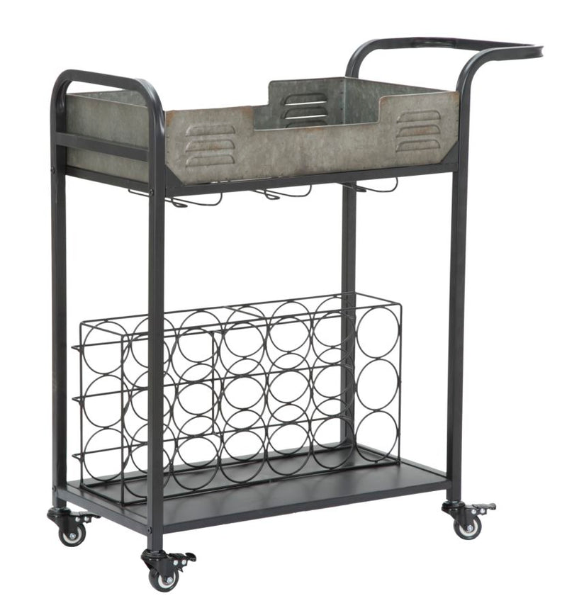 Carrello Industry Plus 81,5x35x86 cm in Ferro Nero e Grigio-4