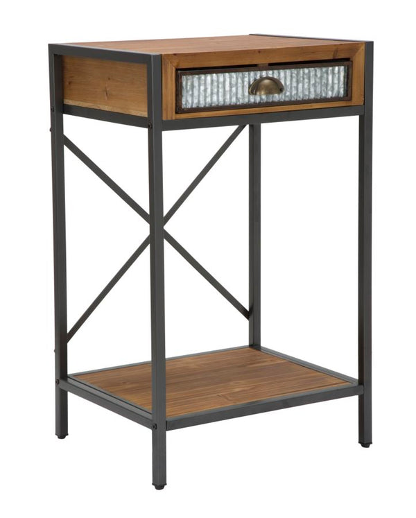 Porte Téléphone Irlandais 50x40x81 cm en Fer et Sapin Marron et Gris online