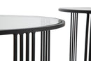 Tavoli da Caffé Dublino Coppia Ø81x47 - 71x43 cm in Ferro e Vetro Nero-6