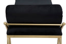 Panca Ribbon Nera 112,5x49x53 cm in Ferro e MDF e Spugna e Poliestere Nero e Oro-7