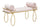 Banc Ruban Rose 112,5x49x53 cm en Fer et MDF et Éponge et Polyester Rose et Or