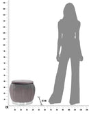 Puff Contenitore Paris Ø43x43 cm in Legno Spugna e Poliestere Grigio e Argento-6