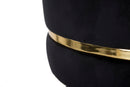 Sgabello Bar Paris Ø35x74 cm in Legno e Tessuto Vellutato Nero-5