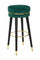 Tabouret de Bar Paris Ø35x74 cm en Bois et Tissu Velours Vert