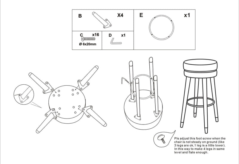 Sgabello Bar Paris Ø35x74 cm in Legno e Tessuto Vellutato Verde-9