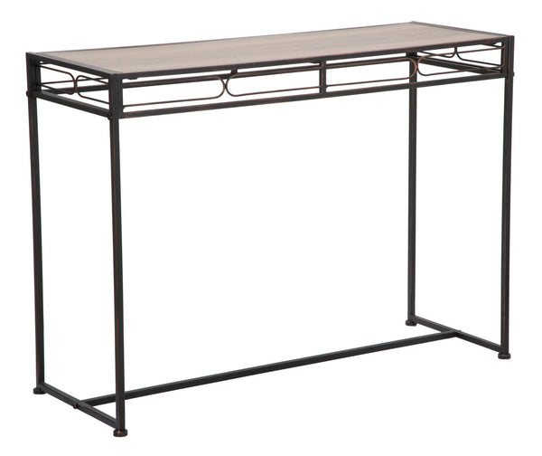 Console Essential 110x40x80 cm en Fer et MDF Noir et Marron acquista