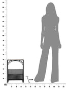 Tavolinetto Porta Giornali Ø35x50 cm in Ferro e MDF Nero e Marrone-8