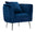 Fauteuil Bucharest bleu électrique 76x74x73 cm en tissu éponge Playwood et métal bleu et doré