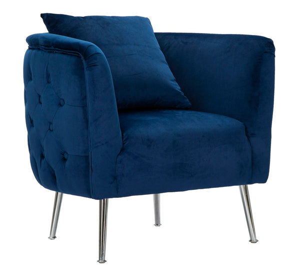 Fauteuil Bucharest bleu électrique 76x74x73 cm en tissu éponge Playwood et métal bleu et doré sconto