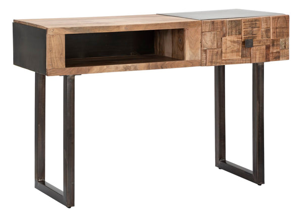 acquista Console Mumbai 118x40x76 cm en bois d'acacia et fer marron et noir