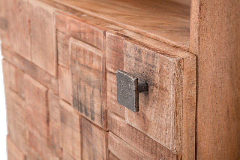 Libreria Mumbai 88x40x177 cm in Legno di Acacia e in Ferro Marrone e Nero-3