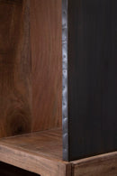 Libreria Mumbai 88x40x177 cm in Legno di Acacia e in Ferro Marrone e Nero-6