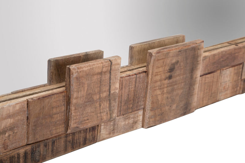 Specchio Mumbai 90x2,5x75 cm in Legno di Acacia e in Ferro Marrone e Nero-3