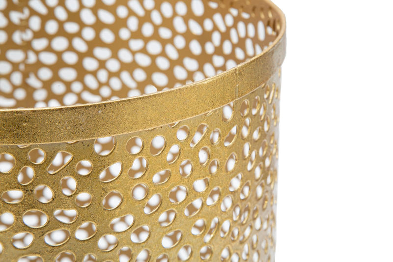 Porta Ombrelli Holes Glam Ø24x43 cm in Ferro Oro-3