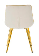 Set 2 Sedie Imbottite 51x59x79 cm in Poliestere Paris Crema e Oro-4