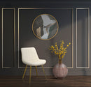 Set 2 Sedie Imbottite 51x59x79 cm in Poliestere Paris Crema e Oro-7