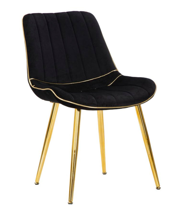 acquista Lot de 2 Chaises Rembourrées 51x59x79 cm en Polyester Paris Noir et Or