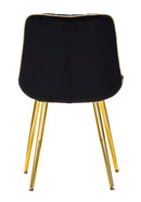 Set 2 Sedie Imbottite 51x59x79 cm in Poliestere Paris Nero e Oro-2