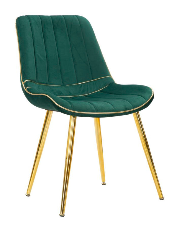 acquista Lot de 2 Chaises Rembourrées 51x59x79 cm en Polyester Vert et Or Paris