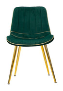 Set 2 Sedie Imbottite 51x59x79 cm in Poliestere Paris Verde e Oro-4