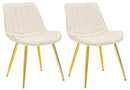 Set 2 Sedie Imbottite 51x59x79 cm in Poliestere Paris Crema e Oro-9