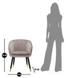 Poltrona Paris 62x58x78 cm in Legno Spugna Metallo e Poliestere Grigio,Nero e Oro-10