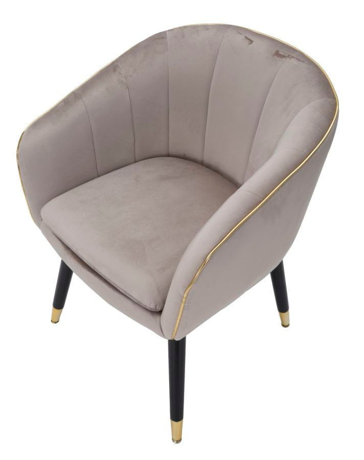 Poltrona Paris 62x58x78 cm in Legno Spugna Metallo e Poliestere Grigio,Nero e Oro-5