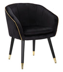 Poltrona Paris 62x58x78 cm in Legno Spugna Metallo e Poliestere Nero e Oro-1