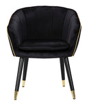 Poltrona Paris 62x58x78 cm in Legno Spugna Metallo e Poliestere Nero e Oro-2