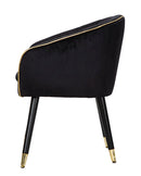 Poltrona Paris 62x58x78 cm in Legno Spugna Metallo e Poliestere Nero e Oro-5