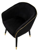 Poltrona Paris 62x58x78 cm in Legno Spugna Metallo e Poliestere Nero e Oro-6