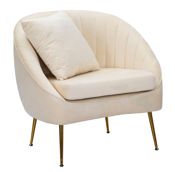 Fauteuil Venice Crème 85x66x78 cm en Bois Éponge et Polyester et Métal Doré prezzo
