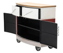 Mobiletto Van 90x42x81 cm Legno di Abete e MDF e in Ferro Rosso e Bianco-3