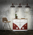 Mobiletto Van 90x42x81 cm Legno di Abete e MDF e in Ferro Rosso e Bianco-8