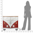 Mobiletto Van 90x42x81 cm Legno di Abete e MDF e in Ferro Rosso e Bianco-9