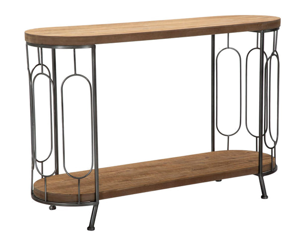 prezzo Console New Mexico 120x40x80 cm en fer et MDF marron et gris