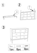 Comò Malé105x38x82 cm Legno di Abete e Impiallacciatura di frassino e MDF e in Ferro Marrone e Grigio-9