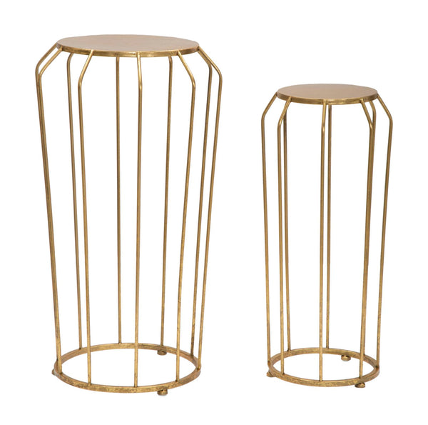 Thing Paire de Tables Basses Ø38x70-26,8x60 cm en Fer Doré acquista