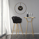 Sgabello Bar Vienna Nero 55x53x110 cm Spugna e Tessuto e Metallo Nero e Oro-8