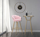 Sgabello Bar Vienna Rosa 55x53x110 cm Spugna e Tessuto e Metallo Rosa e Oro-8
