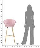 Sgabello Bar Vienna Rosa 55x53x110 cm Spugna e Tessuto e Metallo Rosa e Oro-9