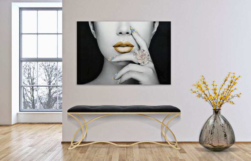 Panca Sunshine 120x40x45 cm in Ferro e Specchio Oro e Nero-8